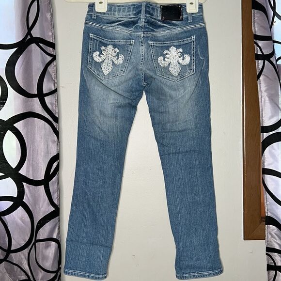 Red River Jeans embellished, distressed, cropped jeans, size 3 - Picture 9 of 12